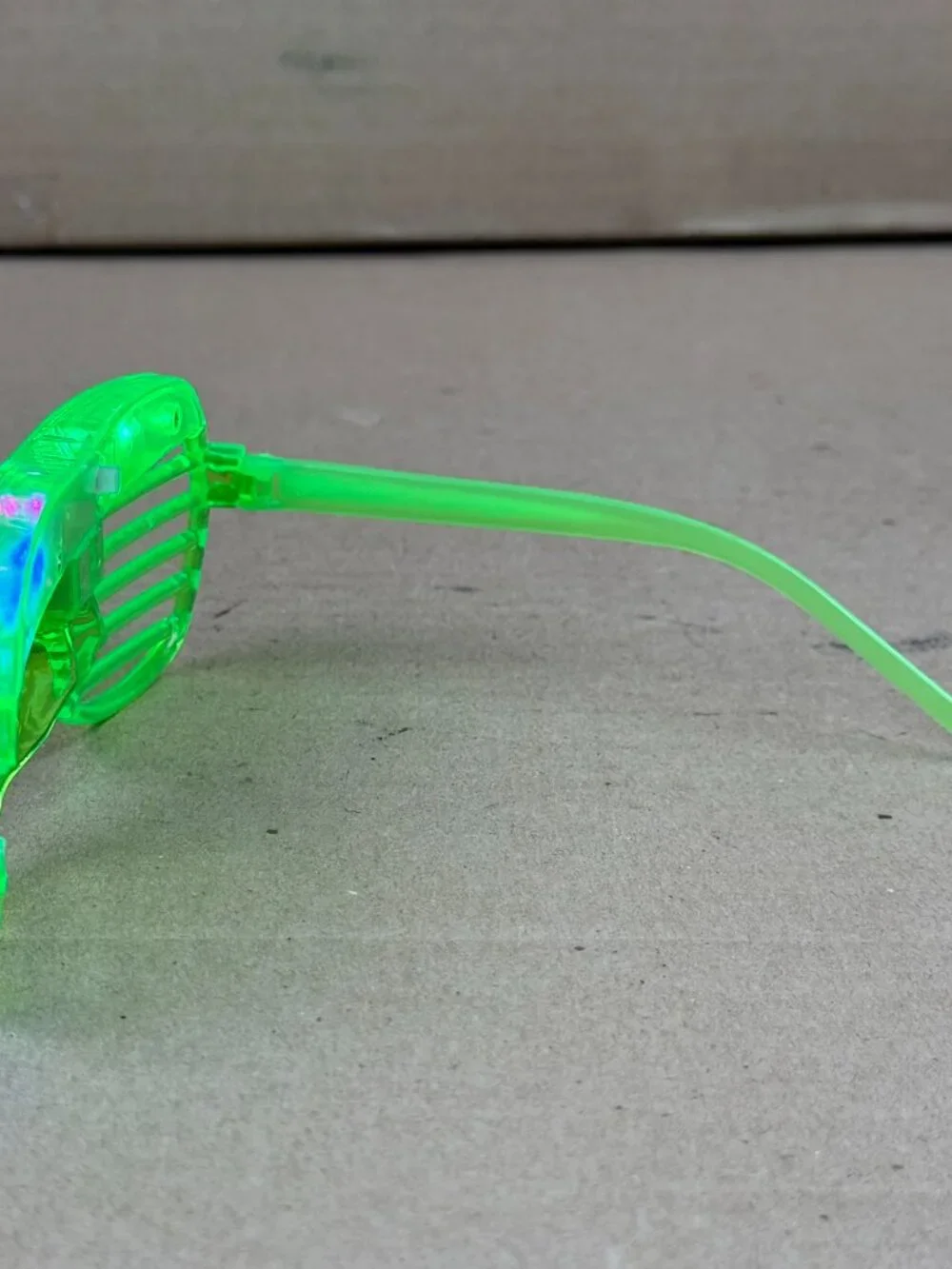 Neon Green LED Shutter Shades - DAMAGE